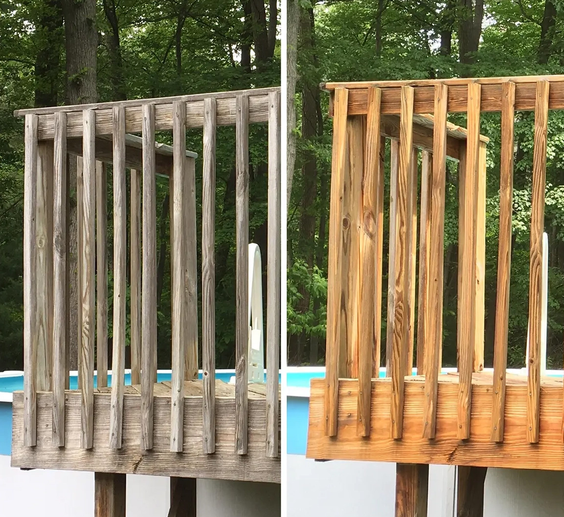 Pool deck restoration and soft washing in St. Margaret’s Bay.
