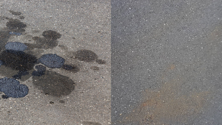 Professional driveway cleaning and asphalt surface washing in Sackville.