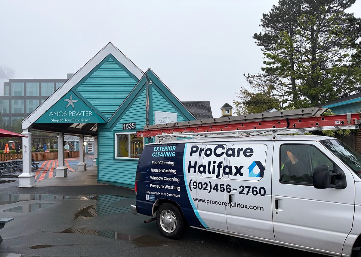 Storefront commercial cleaning for Amox Pewter downtown on Lowerwater street, Halifax